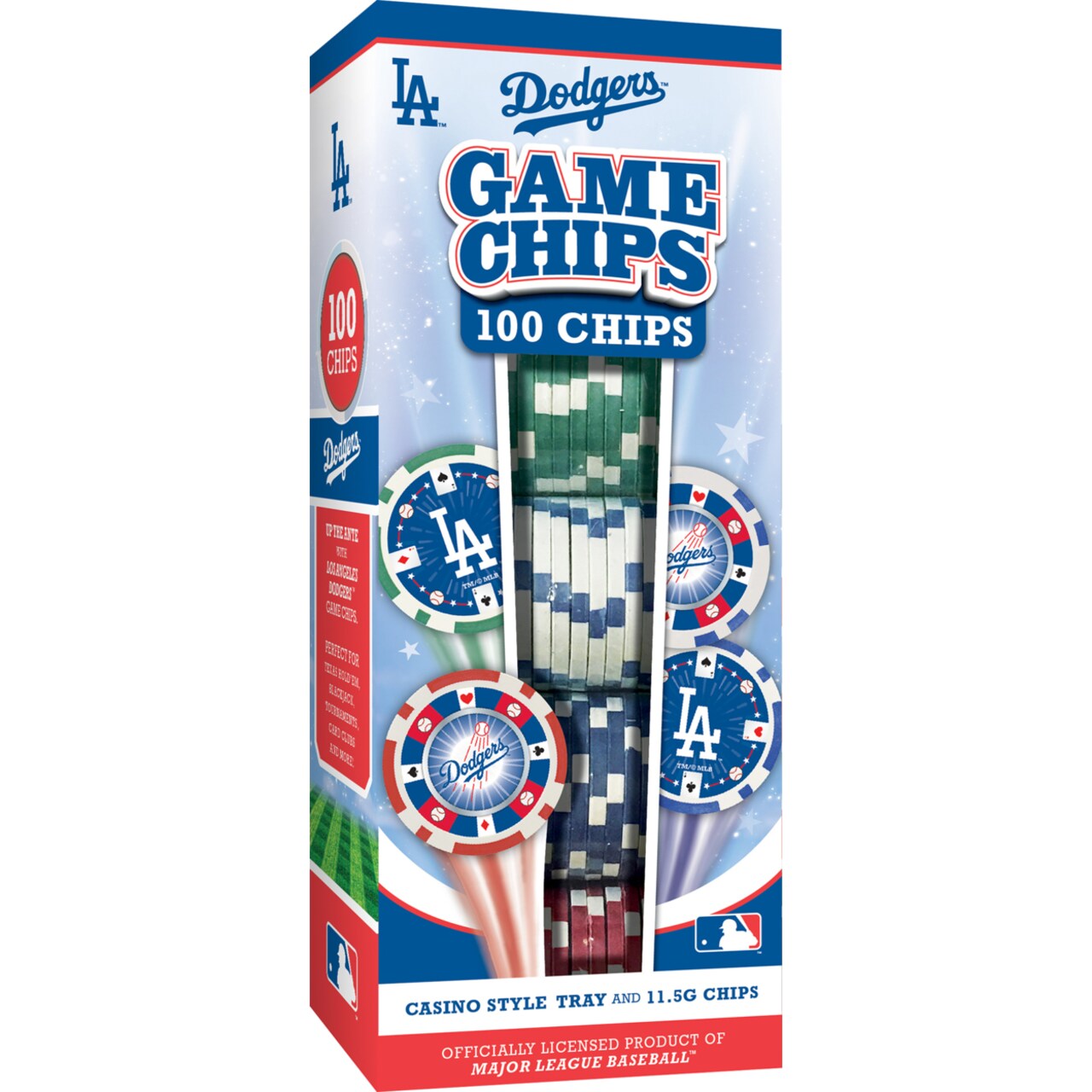 Masterpieces Casino 100 Piece Poker Chip Set - MLB Los Angeles Dodgers